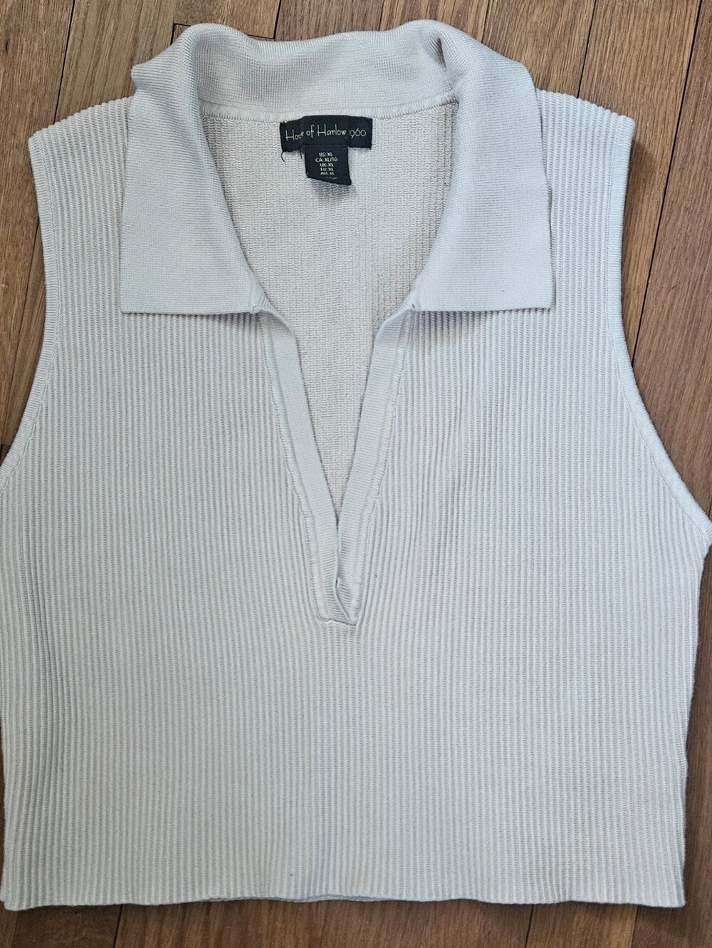 House of Harlow 1960 V Neck Ribbed Tank Top